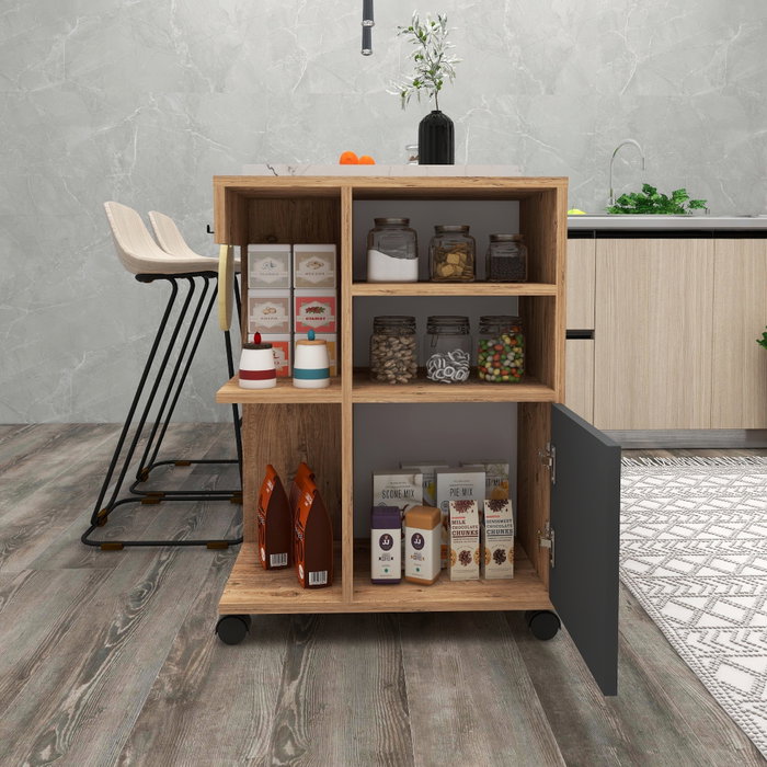 Hanah Home Rebusa Armario Multiusos Pino Atlántico y Antracita